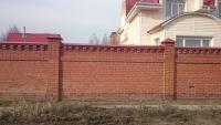 Комбинированные заборы (Кирпич, дерево, металл) Новосибирск